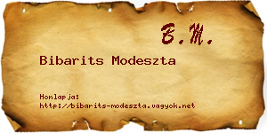 Bibarits Modeszta névjegykártya